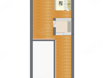 1室1厅 43.10平米户型图