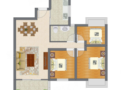 3室2厅 88.40平米