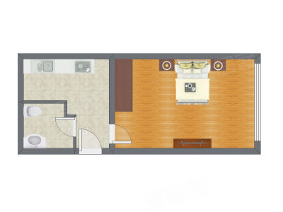 1室0厅 63.50平米户型图