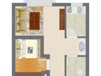 1室0厅 26.55平米户型图