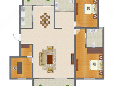 3室2厅 115.00平米