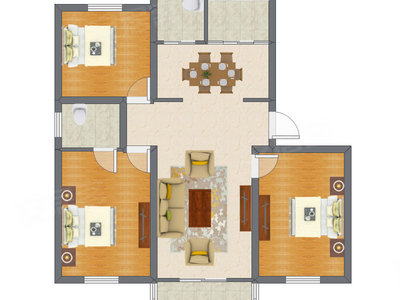 3室2厅 111.98平米