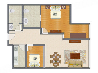 2室2厅 146.00平米户型图