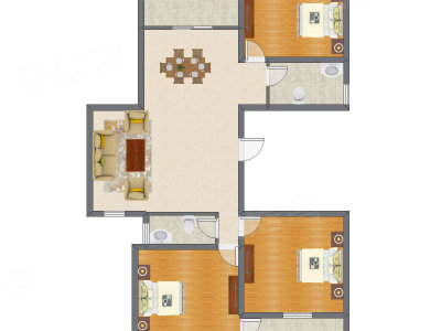 3室2厅 105.36平米