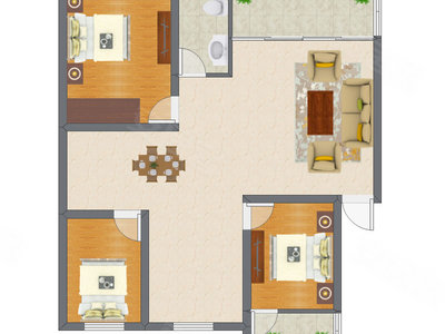 3室1厅 95.32平米