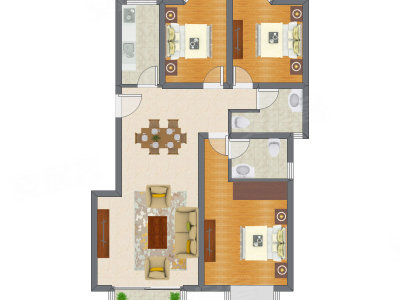 3室1厅 121.17平米