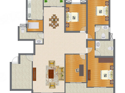 4室3厅 169.14平米