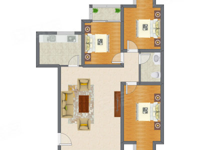3室1厅 113.34平米