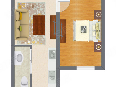 1室1厅 41.50平米户型图