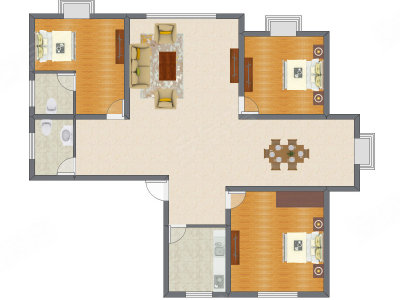3室2厅 127.01平米