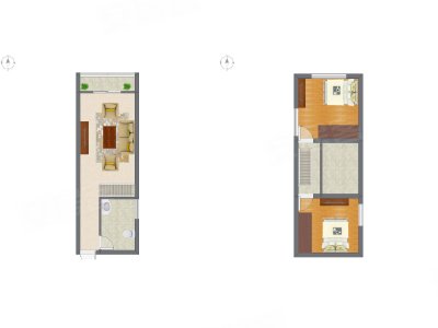 2室1厅 32.76平米