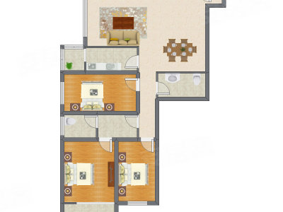 3室2厅 138.01平米