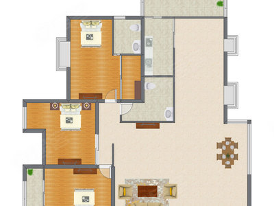 3室2厅 207.80平米