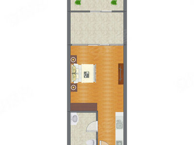 1室1厅 45.42平米