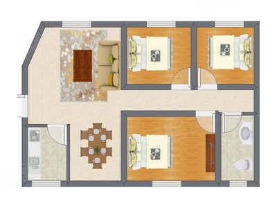 3室2厅 86.00平米