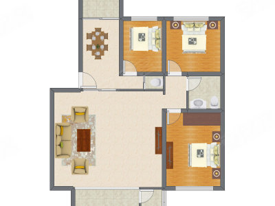 3室2厅 134.53平米户型图