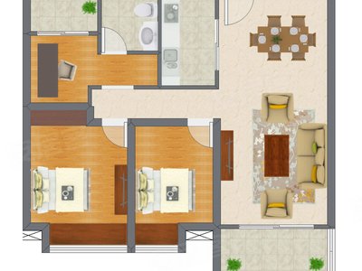 3室2厅 92.00平米