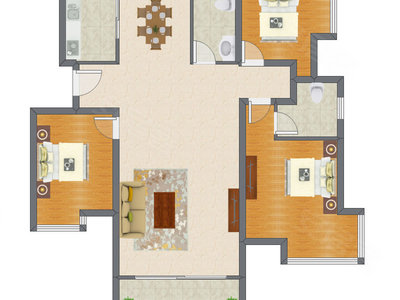 3室2厅 143.84平米