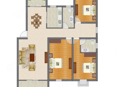 3室1厅 143.69平米