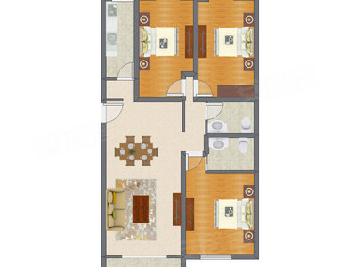 3室2厅 138.21平米