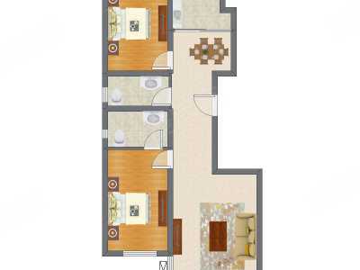 2室2厅 89.60平米