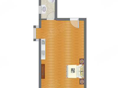 1室0厅 49.97平米户型图