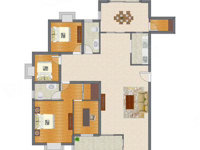 3室2厅 175.74平米