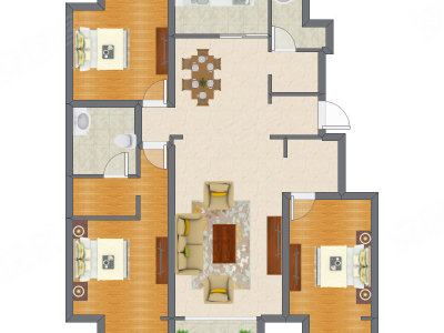 3室2厅 95.76平米