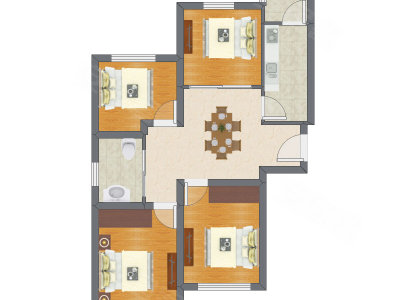 3室1厅 55.12平米