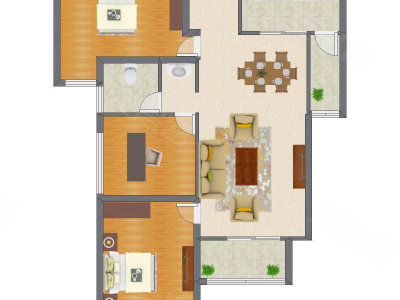 3室2厅 95.74平米