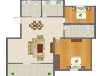 2室1厅 111.92平米