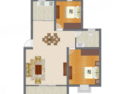 2室2厅 76.45平米