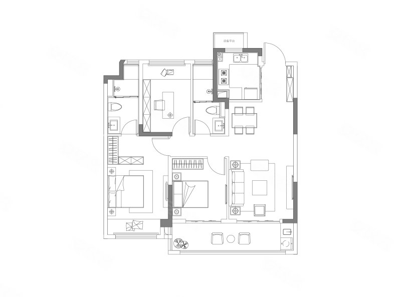 和萃澜庭3室2厅2卫101㎡南北260万