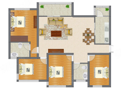 4室2厅 139.69平米