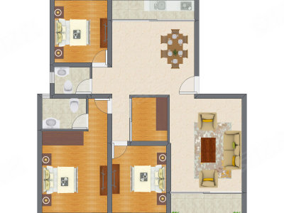 3室2厅 125.18平米