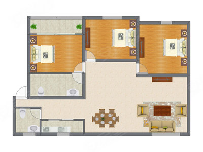3室2厅 135.25平米