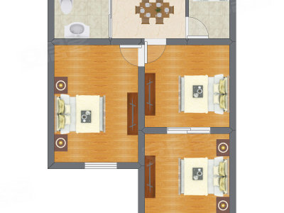 3室1厅 57.00平米
