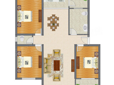 3室2厅 140.23平米