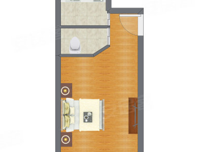 1室0厅 36.07平米户型图