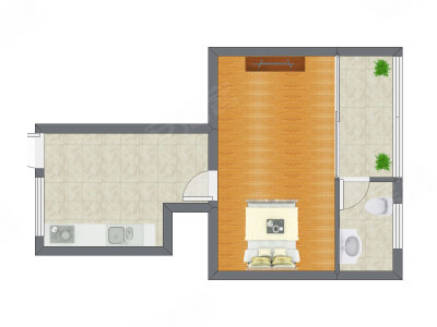 1室0厅 42.40平米