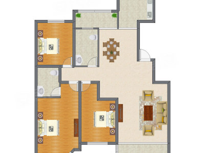 3室2厅 195.75平米