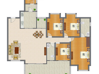 4室2厅 191.24平米