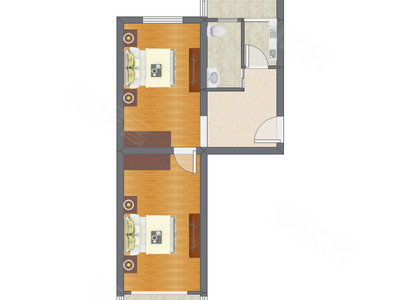 2室1厅 41.57平米