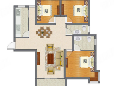 3室2厅 80.66平米