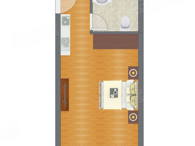 1室0厅 40.00平米户型图