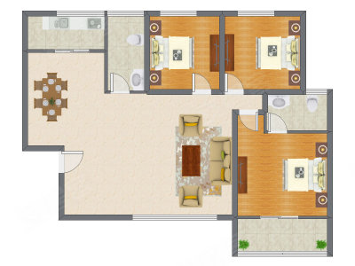 3室2厅 122.32平米