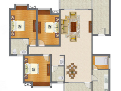 3室2厅 150.84平米