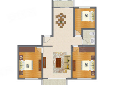 3室2厅 116.98平米