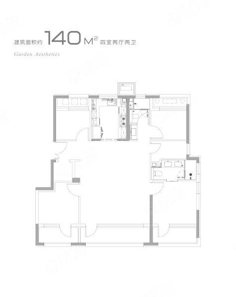 中建璞园PARK4室2厅2卫140㎡南北1117万