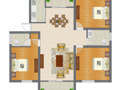3室2厅 132.39平米